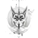 Anubis ojo de ra tattoo design idea