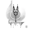 Anubis ojo de ra tattoo design idea