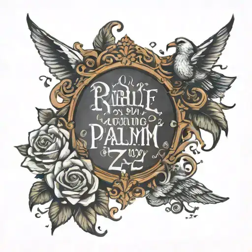 bible verse in page Psalms 73:26 tattoo design idea