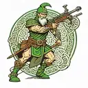 celtic warrior incorporating irish united nations soldier with styer rifle tattoo design idea
