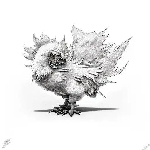 Chocobo chick and moogle tattoo design idea