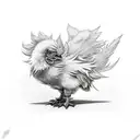 Chocobo chick and moogle tattoo design idea