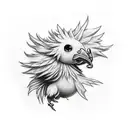 Chocobo chick and moogle tattoo design idea