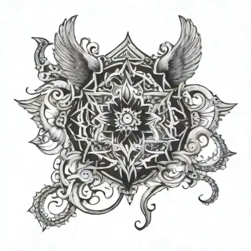 Совмещение букв  T G K C tattoo design idea