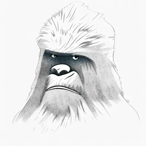 outdoor landscape with faded Bigfoot tattoo design idea