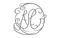 initials a n in long cursive tattoo design idea