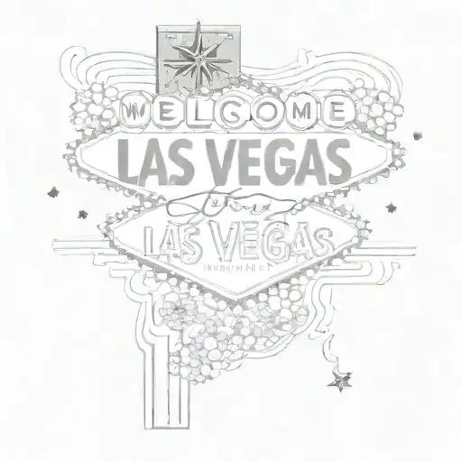 welcome to las vegas sign with huckleberries around it tattoo design idea