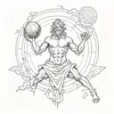 Greek god atlas symbol surrounded tattoo design idea