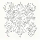Greek god atlas symbol surrounded tattoo design idea
