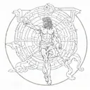 Greek god atlas symbol surrounded tattoo design idea