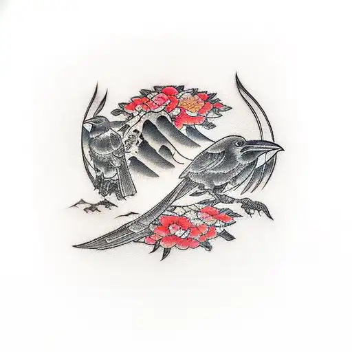 Raven tattoo design idea