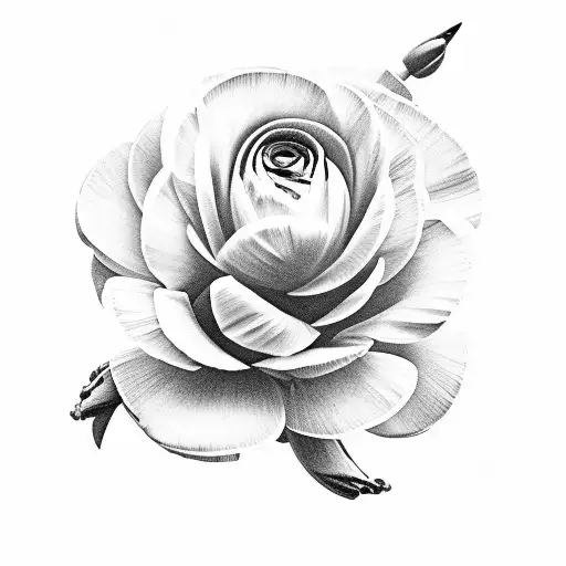 ranunculus tulip rose azalea tattoo design idea