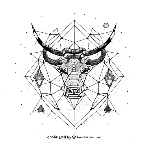 A Taurus constellation made up of various gym equipment tattoo design idea