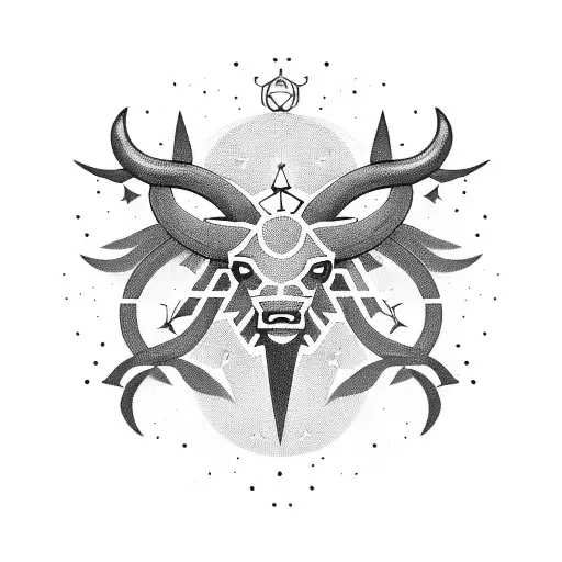 A Taurus constellation made up of various gym equipment tattoo design idea