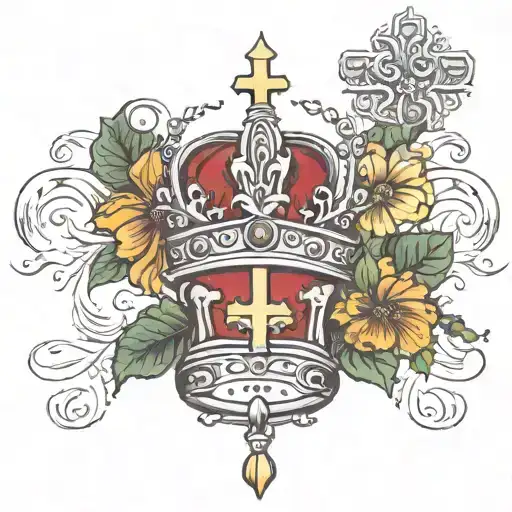catholic Irish polish crown and wrapped tattoo design idea