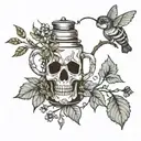 Jupiter, Saturn, Last of us tea firefly and dead leaves on vines tattoo design idea
