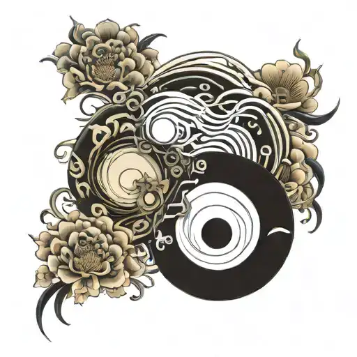 A pair of matching tattoos based on the yin-yang symbol, with each person receiving one half of the tattoo design idea