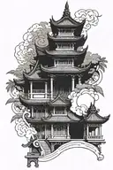 Indonesian architecture  tattoo design idea