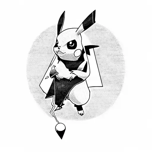 Pikachu with Sasuke's style tattoo design idea