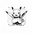 Pikachu with Sasuke's style tattoo design idea