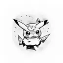Pikachu with Sasuke's style tattoo design idea