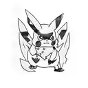 Pikachu with Sasuke's style tattoo design idea