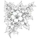 blackout floral design tattoo design idea