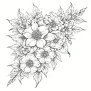 blackout floral design tattoo design idea