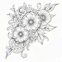 blackout floral design tattoo design idea