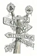 street sign intertwined representing Stephen king tattoo design idea