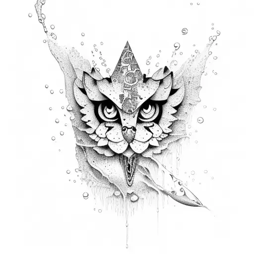 water splash and calligraphy  tattoo design idea