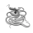snake skeleton wrap around  tattoo design idea