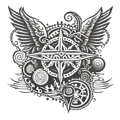 Use the themes:  Tool band and Wings tattoo design idea
