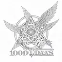 Use the themes: '10000 days,' wings, and Tool band, heptagram. tattoo design idea