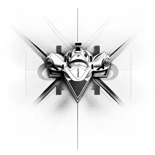 A dynamic composition featuring a car wrap design inspired by the client's favorite motorsport track tattoo design idea