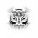 A dynamic composition featuring a car wrap design inspired by the client's favorite motorsport track tattoo design idea