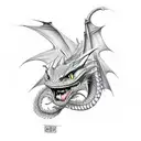 dragon from movie how to train you dragon, with genesis coupe logo  tattoo design idea