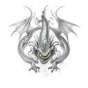 dragon from movie how to train you dragon, with genesis coupe logo  tattoo design idea