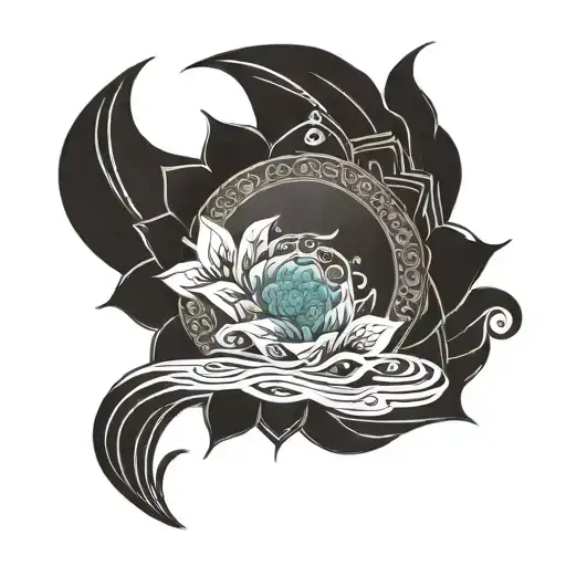 A mandala design inspired by the ripples of water on a sunny lake tattoo design idea