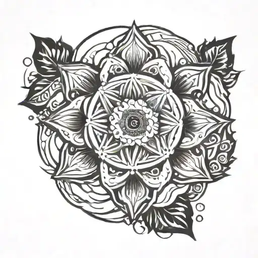 A mandala design inspired by the ripples of water on a sunny lake tattoo design idea