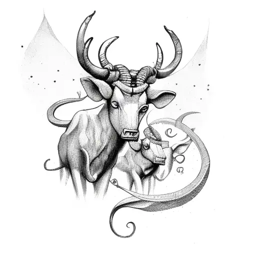 taurus and Capricorn  tattoo design idea