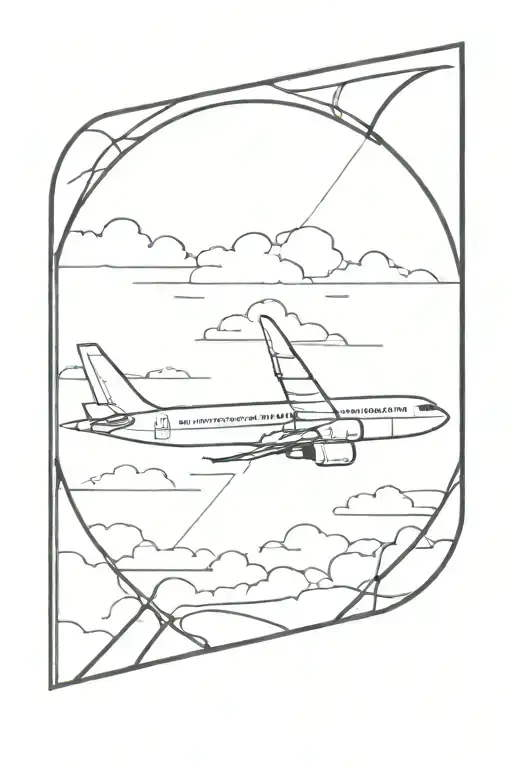 Airplane window tattoo design idea