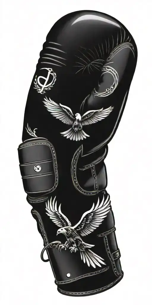 music notes boxing gloves baseball bat eagle 0206  tattoo design idea