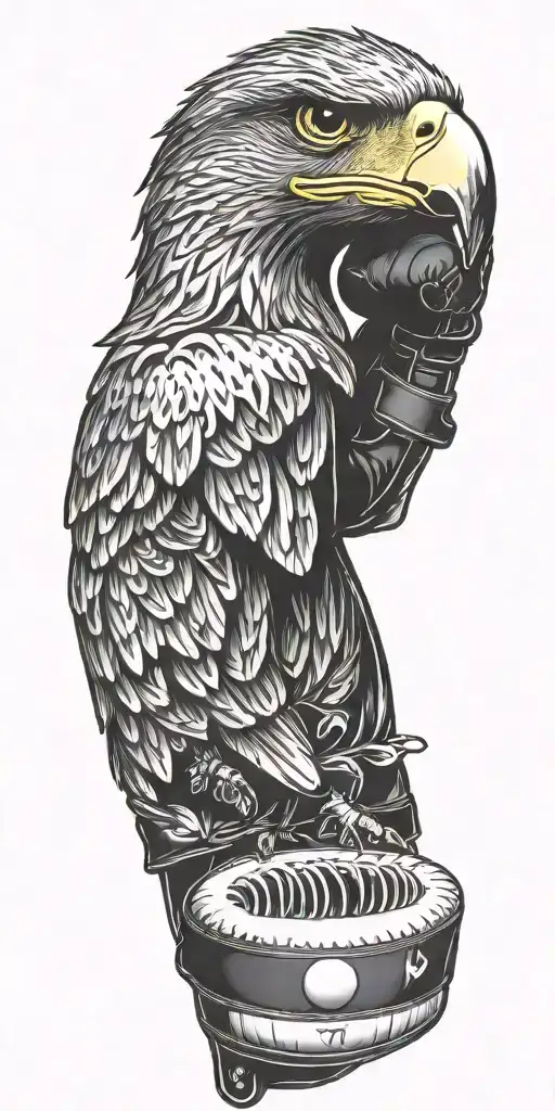 music notes boxing gloves baseball bat eagle 0206  tattoo design idea