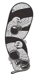 music notes boxing gloves baseball bat eagle perched 0206 tattoo design idea