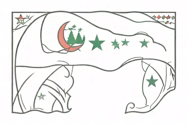 jordanian flag with chicago flag waving tattoo design idea