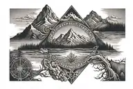 Colorado, Mountain, River, Vegvisir symbol tattoo design idea