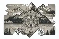 Colorado, Mountain, River, Vegvisir symbol tattoo design idea