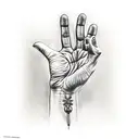 blessing hand sign tattoo design idea