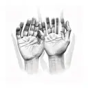 blessing hand sign tattoo design idea